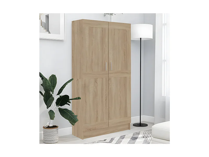 Armario de libros contrachapada color roble 82,5x30,5x150 cm