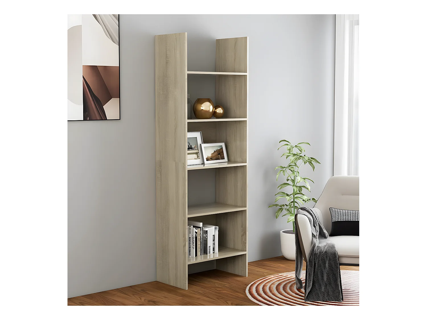 Bibliothèque Chêne Sonoma 60x35x180 cm Aggloméré
