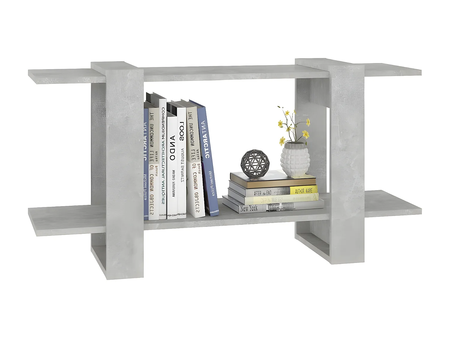 Bibliothèque Gris béton 100x30x51 cm Bois d'ingénierie