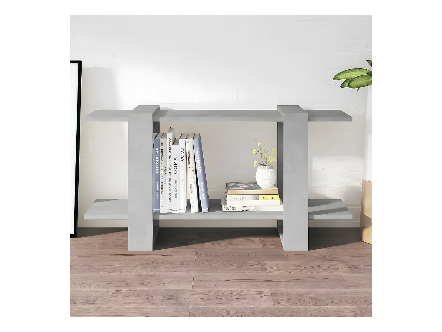 Bibliothèque Gris béton 100x30x51 cm Bois d'ingénierie