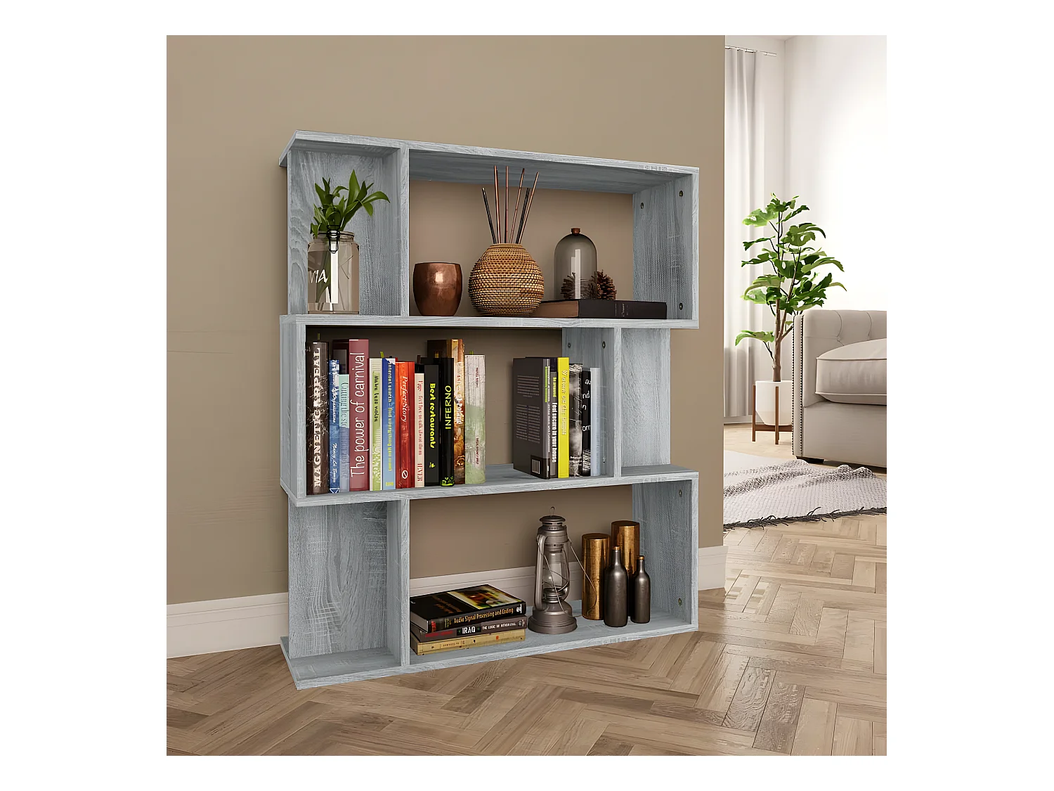 Bibliothèque/Cloison Sonoma gris 80x24x96 cm Bois d'ingénierie