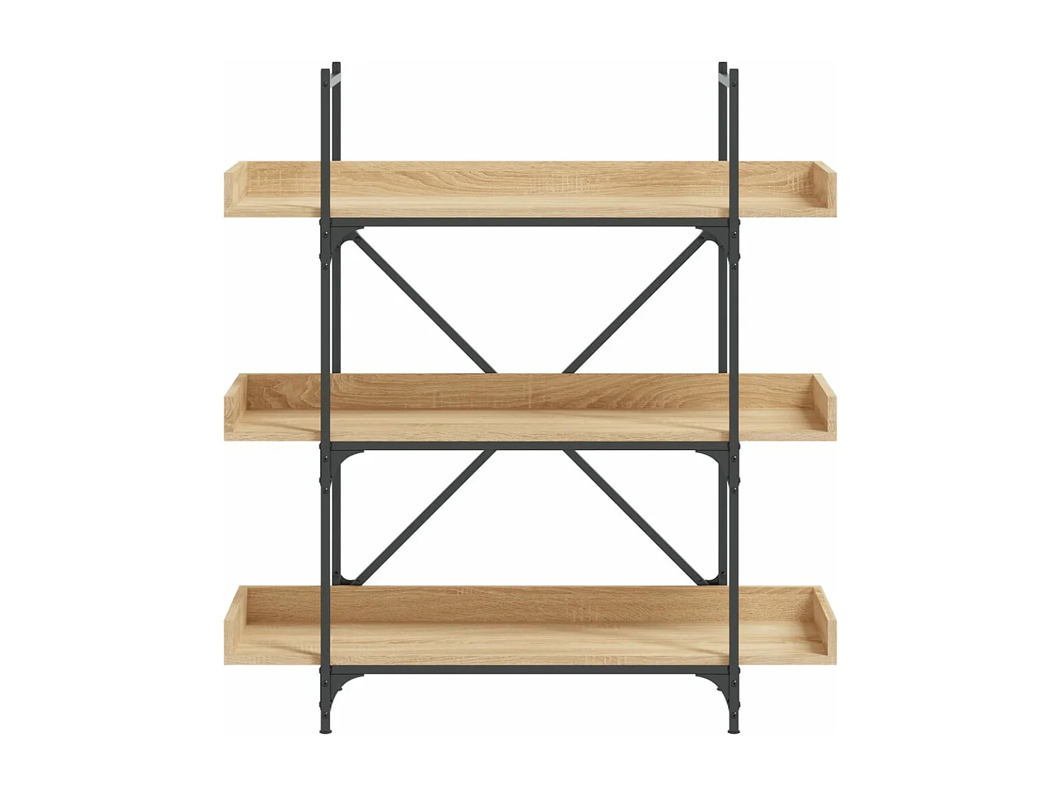 Boekenkast 3-laags 100x33x108,5 cm bewerkt hout sonoma eiken