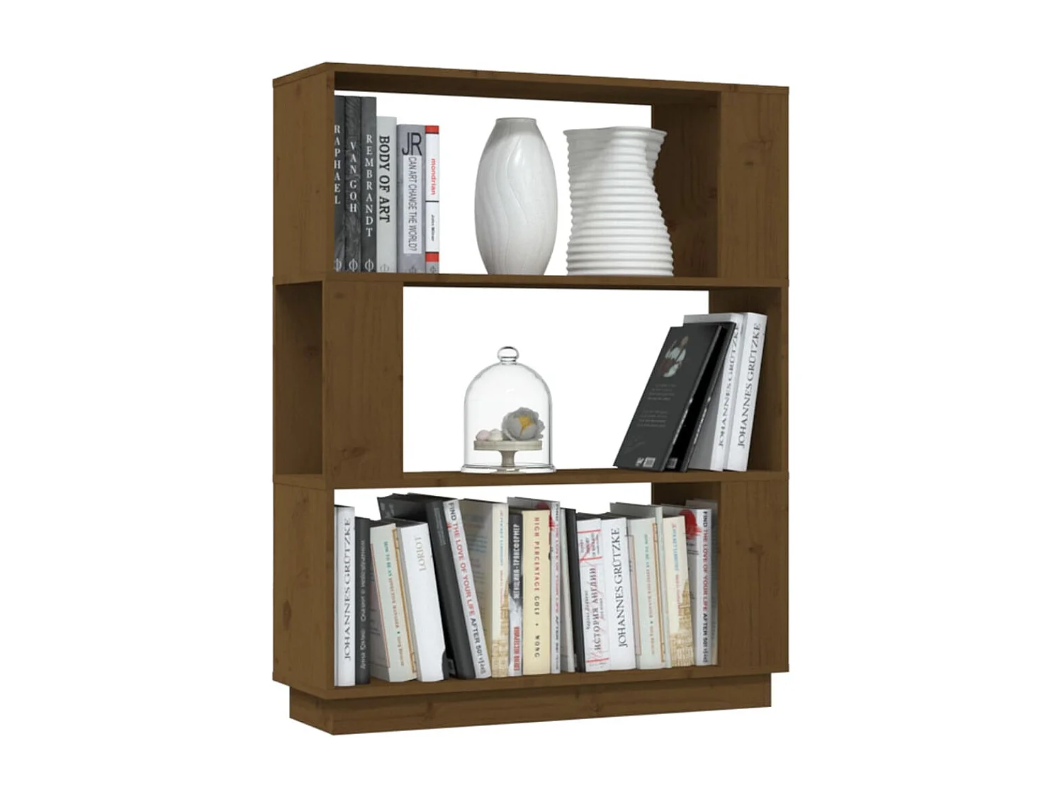 Estantería/divisor madera de pino marrón miel 80x25x101 cm