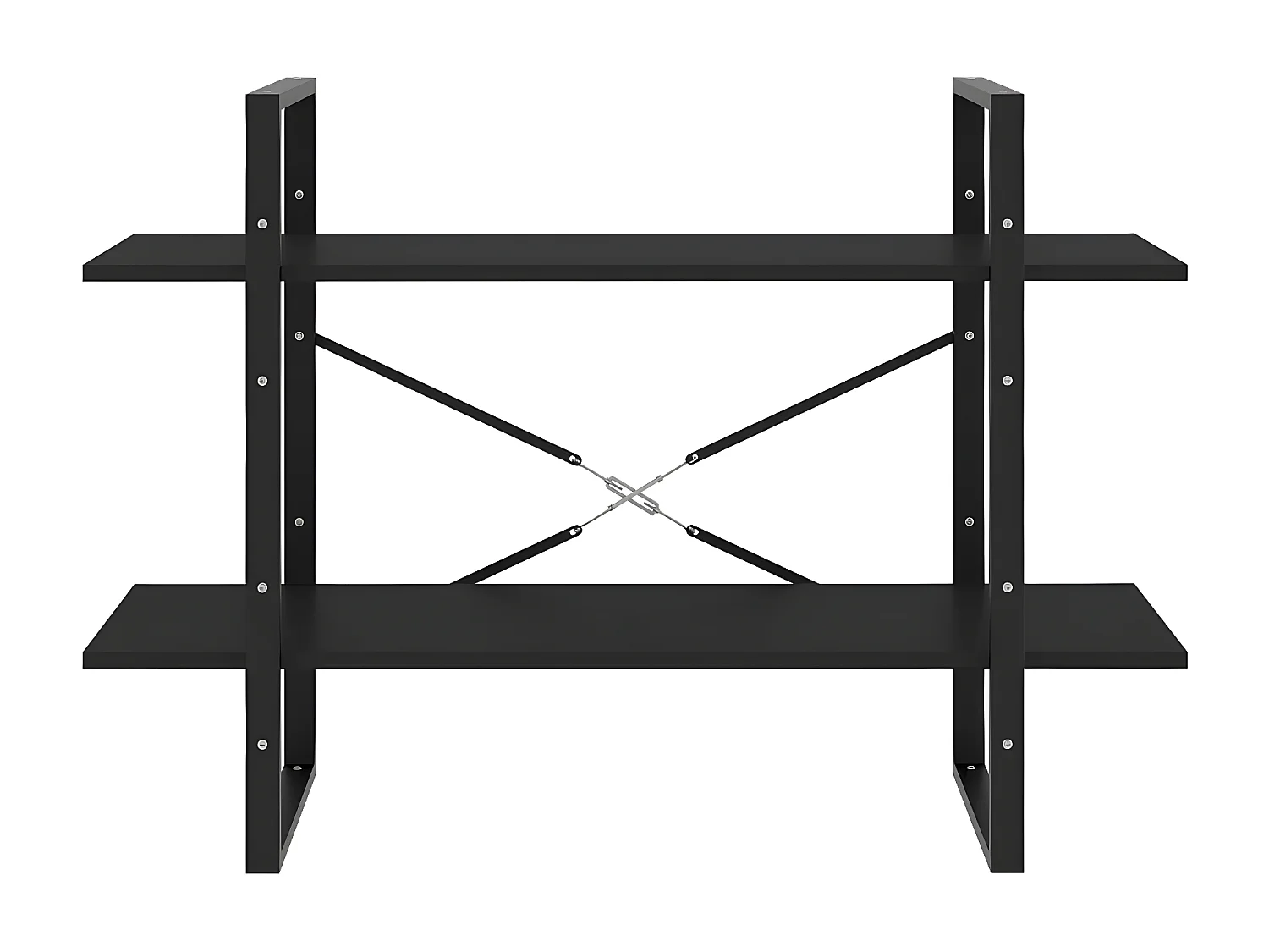 Bibliothèque à 2 niveaux Noir 100x30x70 cm Aggloméré