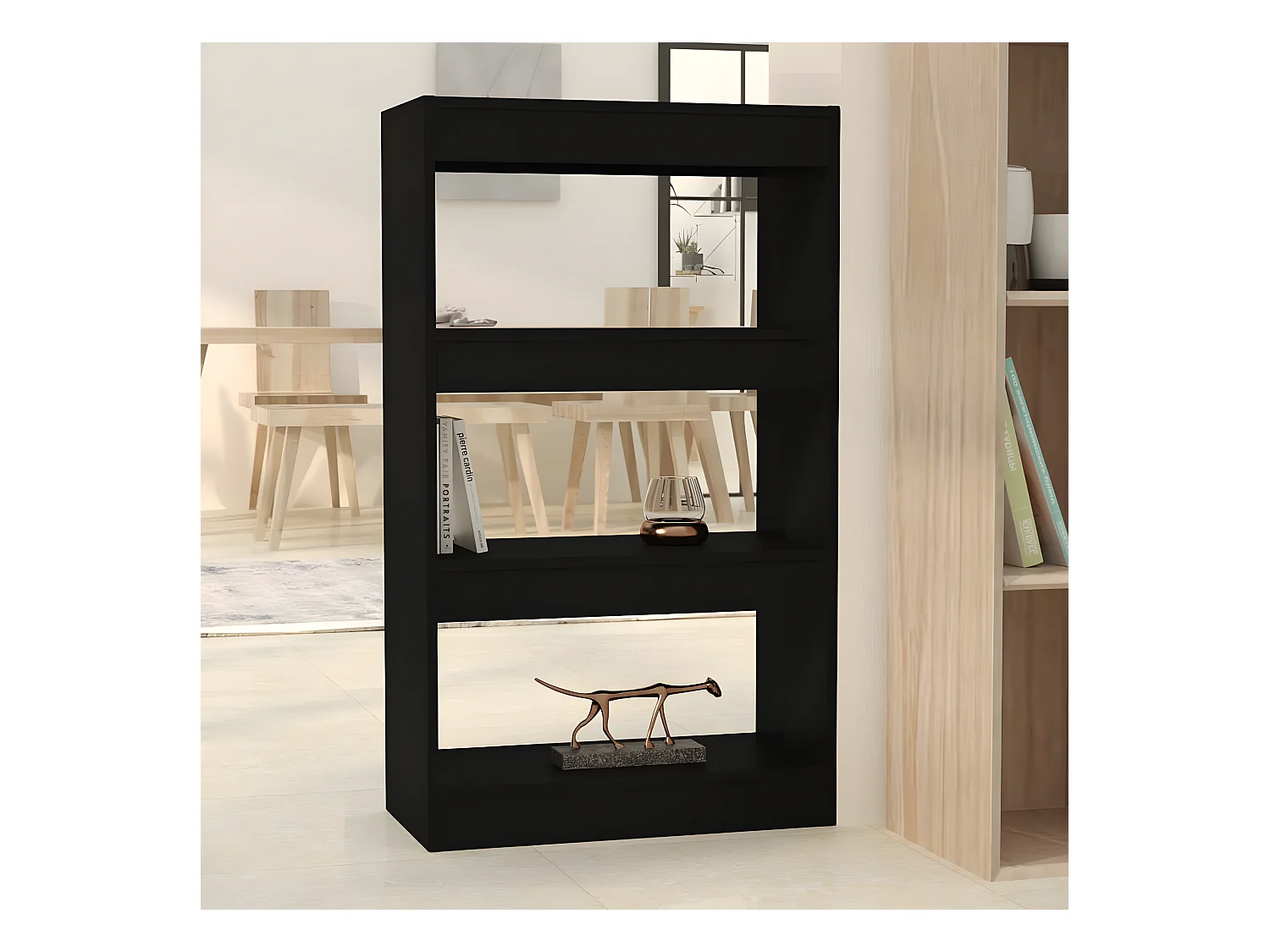Bibliothèque/Séparateur de pièce Noir 60x30x103 cm Aggloméré