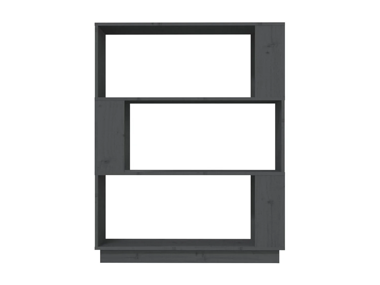 Boekenkast/kamerscherm 80x25x101 cm massief grenenhout grijs