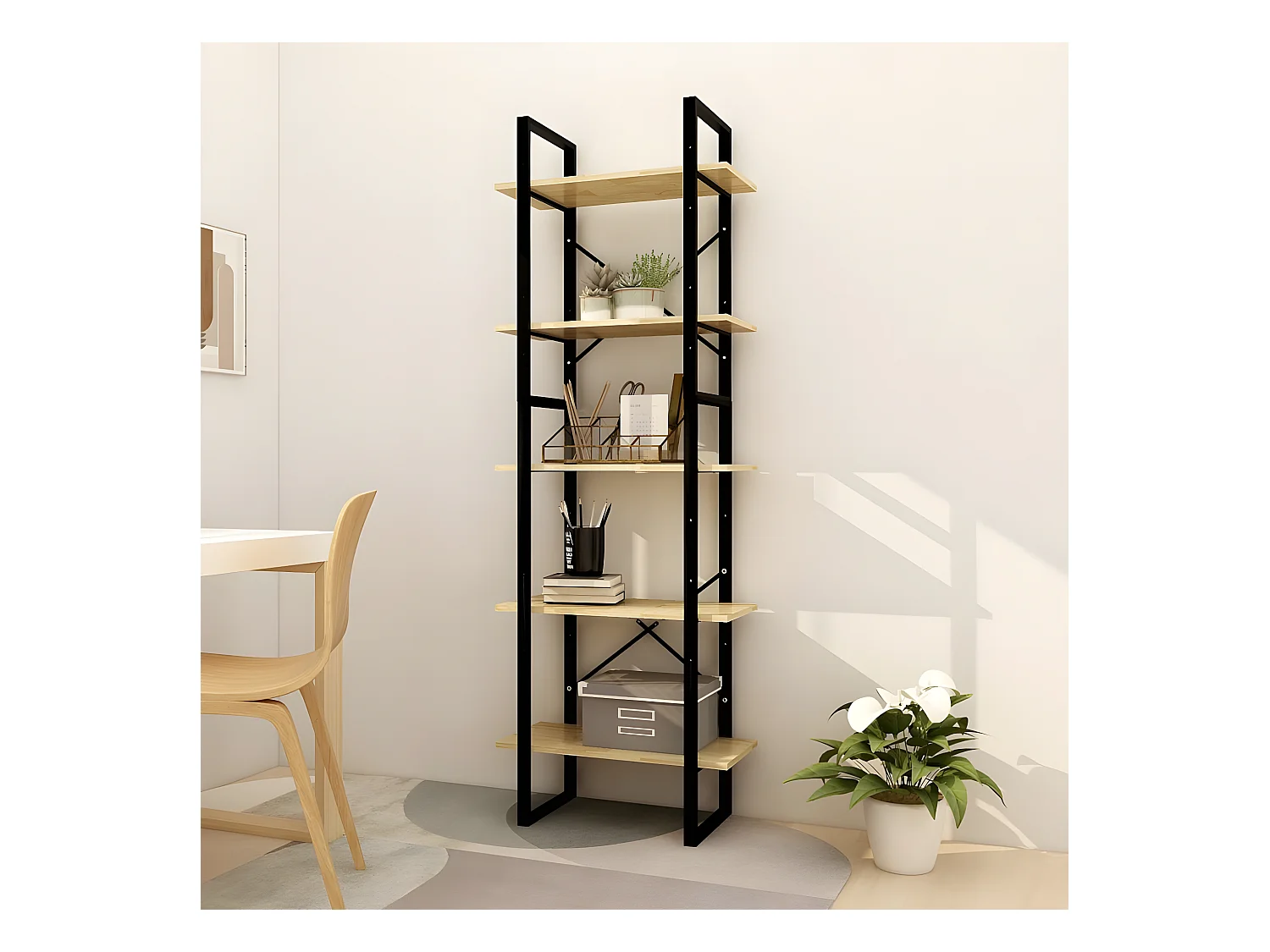 Boekenkast met 5 schappen 60x30x175 cm massief grenenhout