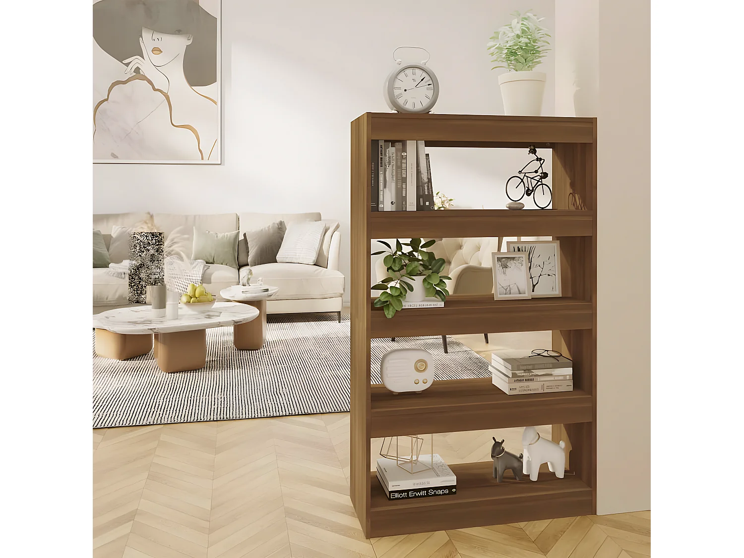 Bibliothèque/Séparateur de pièce Chêne marron 80x30x135 cm