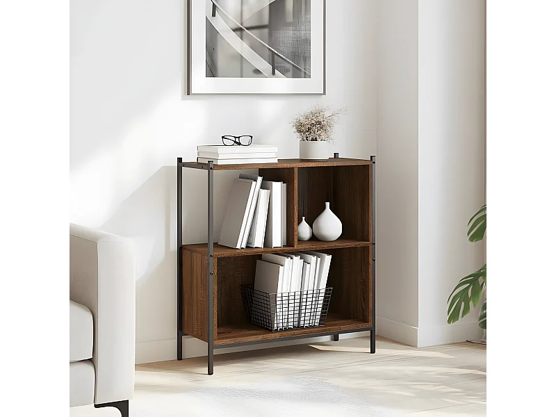 Estantería madera de ingeniería marrón roble 72x28x77,5 cm