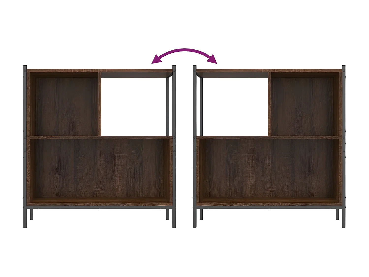 Bibliothèque chêne marron 72x28x77,5 cm bois d'ingénierie