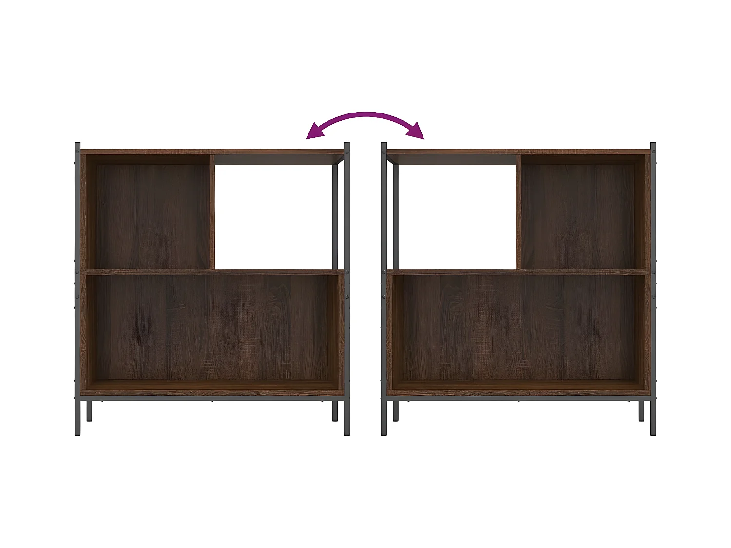 Bibliothèque chêne marron 72x28x77,5 cm bois d'ingénierie