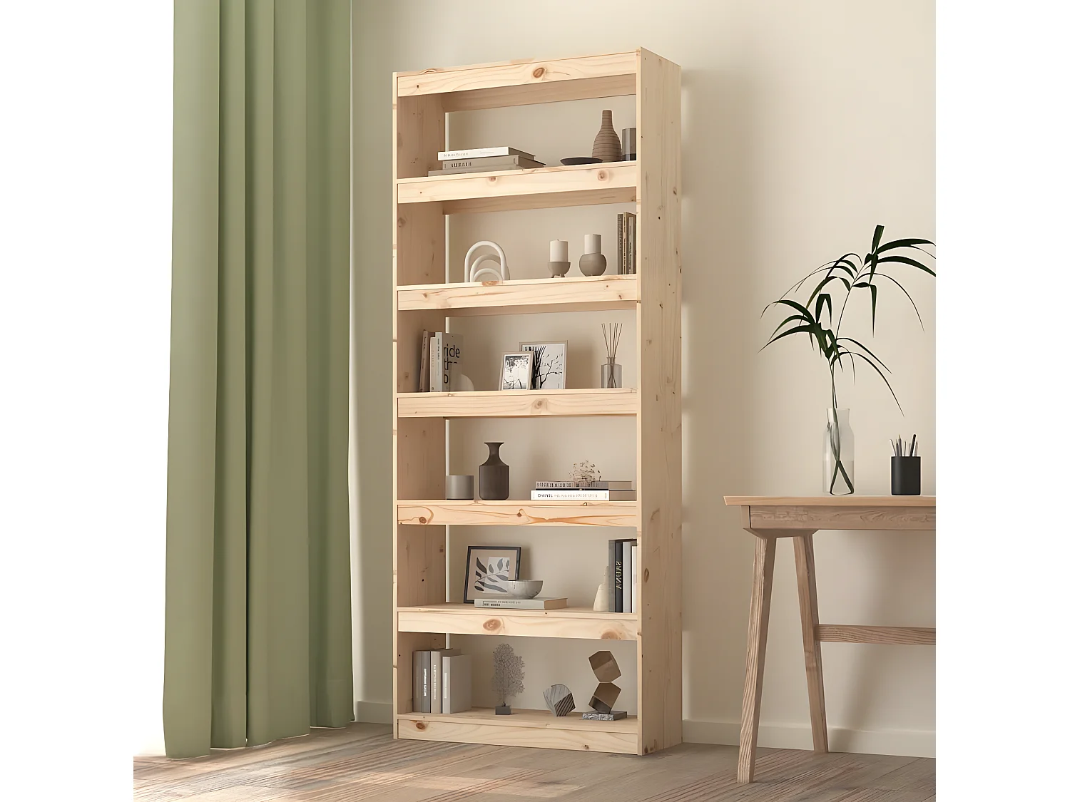 Bibliothèque/Séparateur de pièce 80x30x199,5 cm Pin massif