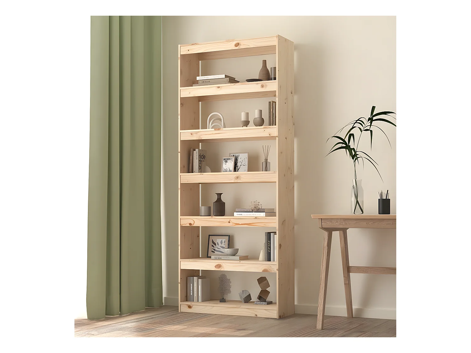 Bibliothèque/Séparateur de pièce 80x30x199,5 cm Pin massif