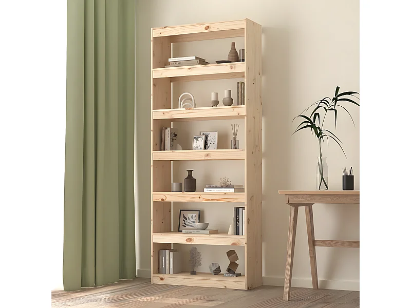 Bibliothèque/Séparateur de pièce 80x30x199,5 cm Pin massif