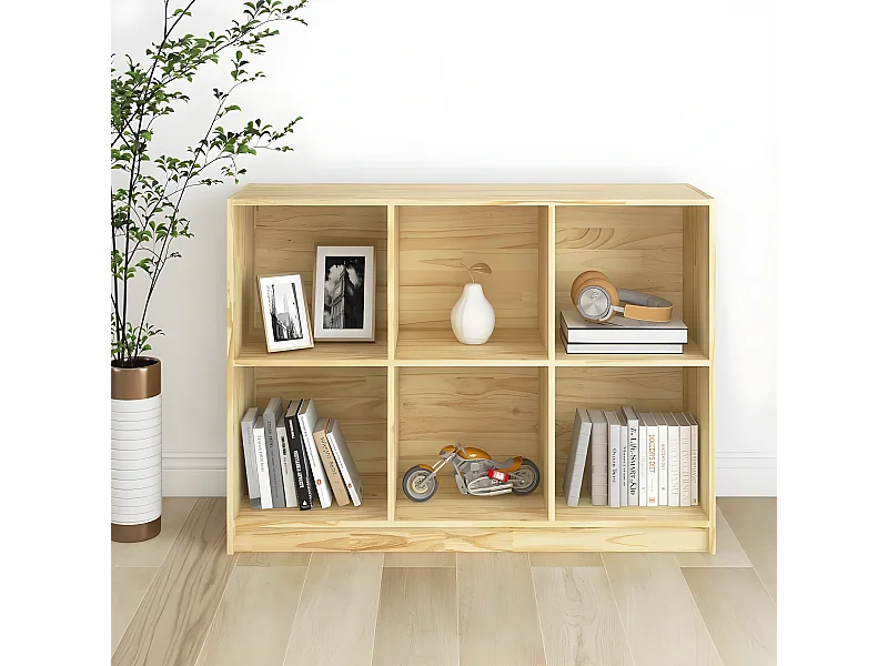 Estantería de madera maciza de pino 104x33x76 cm