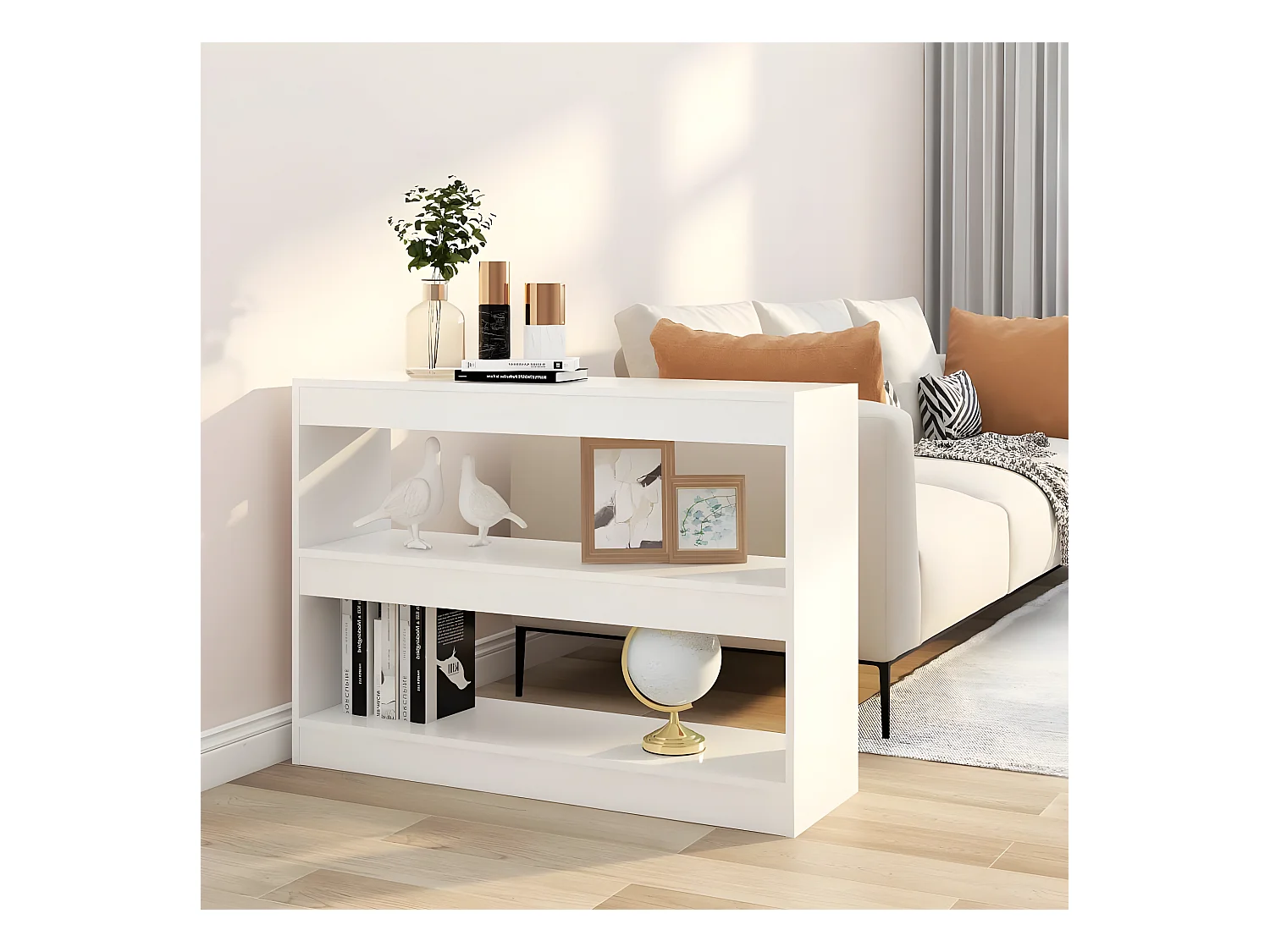 Bibliothèque/Séparateur de pièce Blanc 100x30x72 cm