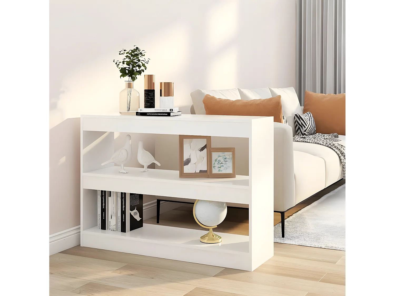 Bibliothèque/Séparateur de pièce Blanc 100x30x72 cm