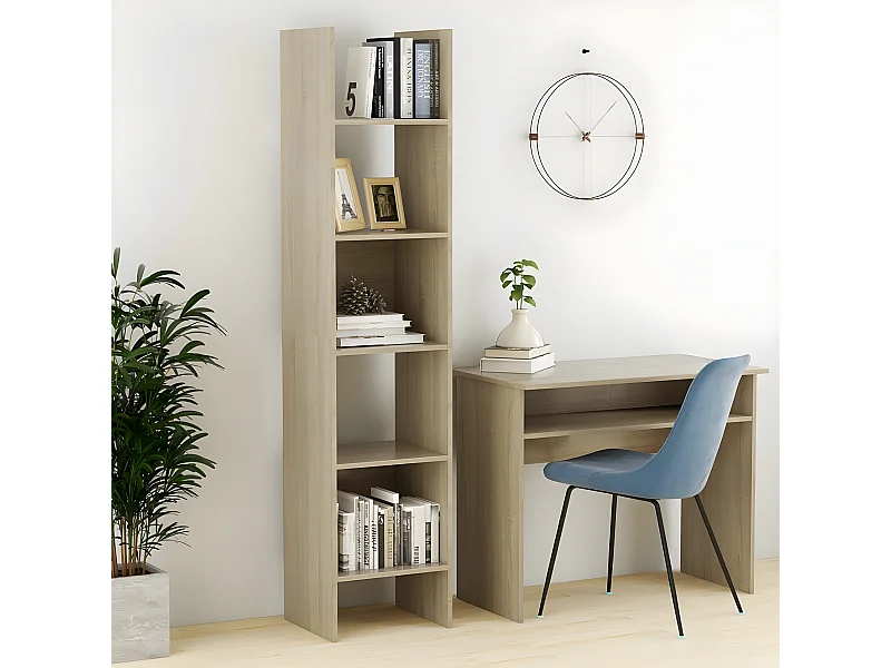 Estantería madera contrachapada color roble Sonoma 40x35x180 cm