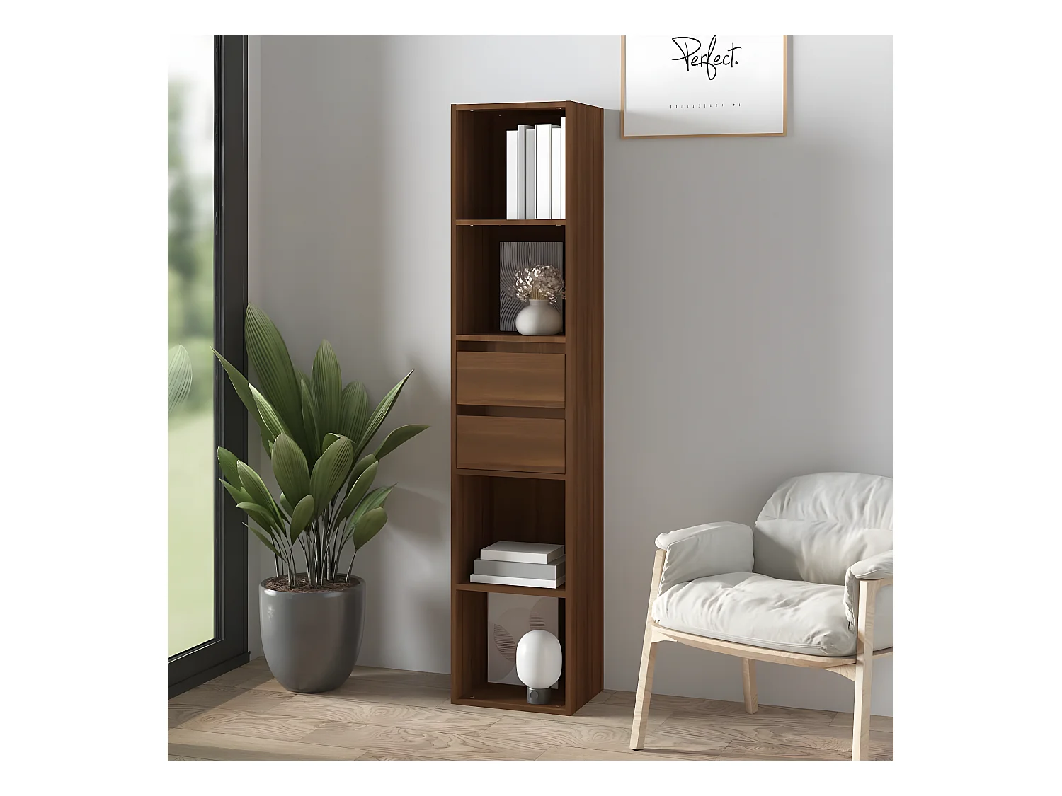 Bibliothèque Chêne marron 36x30x171 cm Bois d'ingénierie