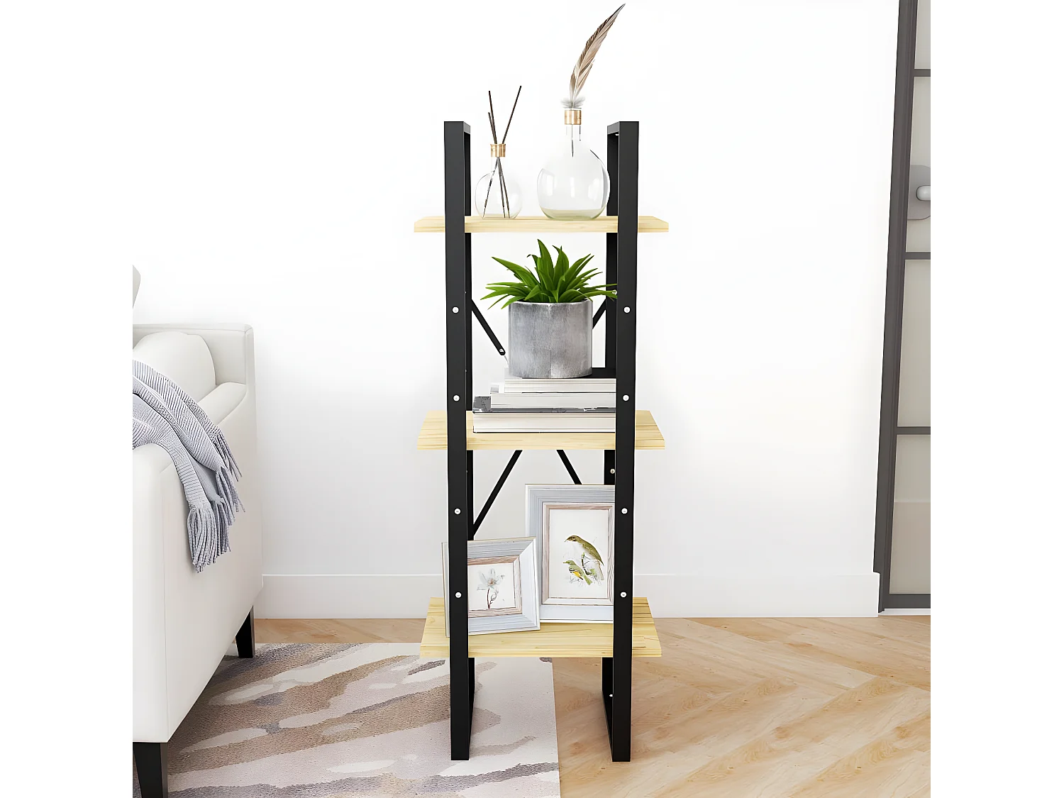 Bibliothèque à 3 niveaux 40x30x105 cm Bois de pin massif