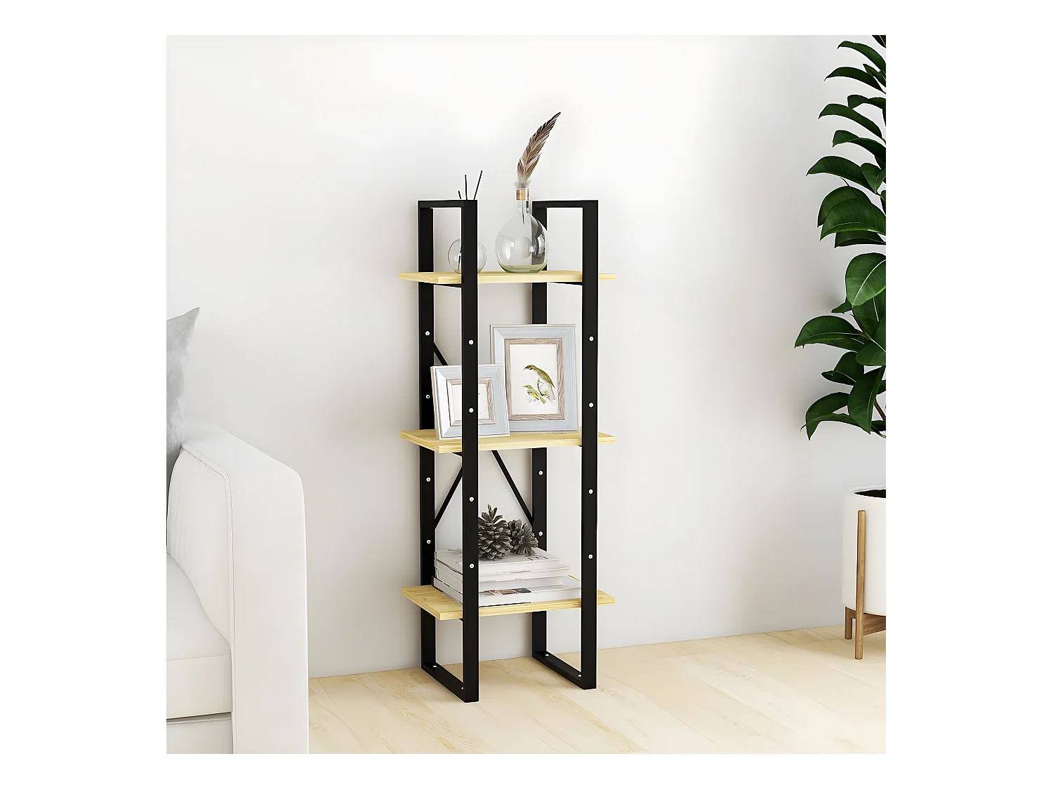 Bibliothèque à 3 niveaux 40x30x105 cm Bois de pin massif