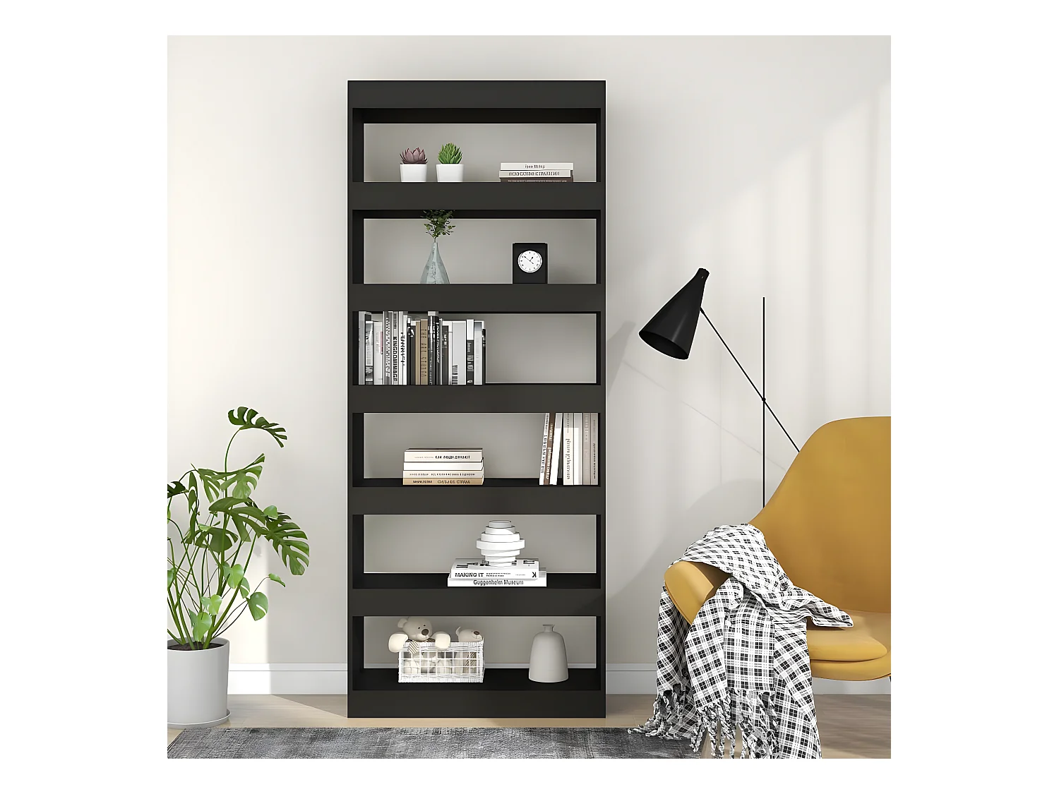 Estante/divisória 80x30x198 cm contraplacado preto