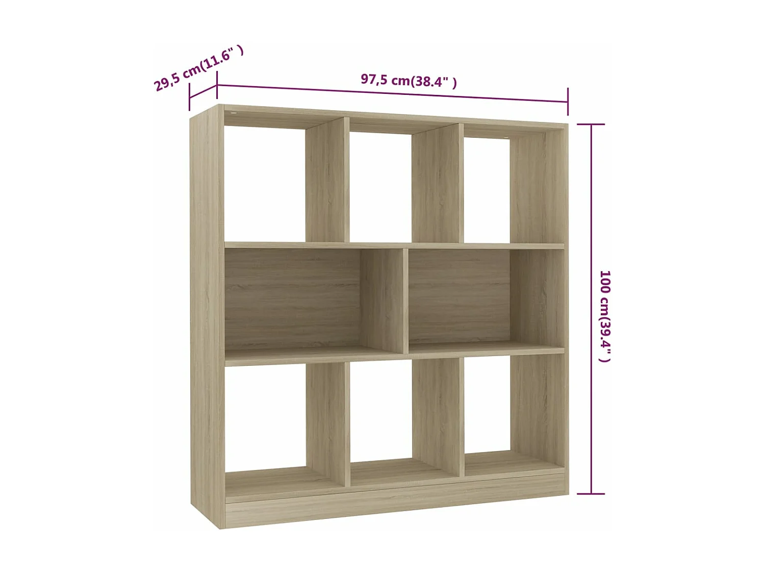 Bibliothèque Chêne sonoma 97,5 x 29,5 x 100 cm Aggloméré