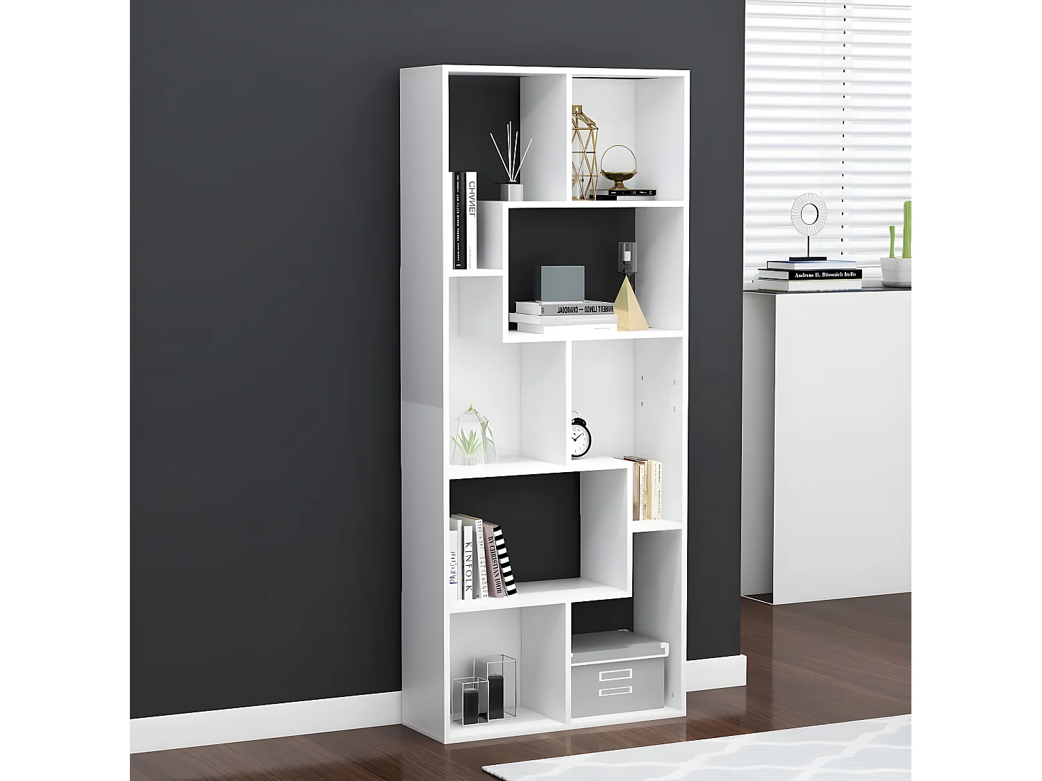 Bibliothèque Blanc 67x24x161 cm Bois d'ingénierie