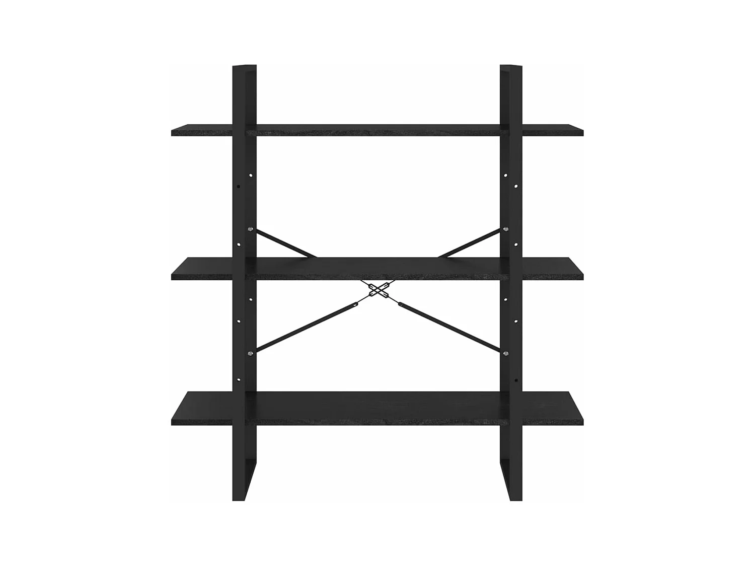 Bibliothèque à 3 niveaux Noir 100x30x105 cm Bois de pin massif