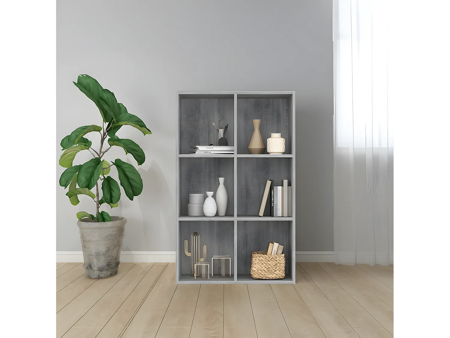 Bibliothèque/Buffet Sonoma gris 66x30x98 cm Bois d'ingénierie