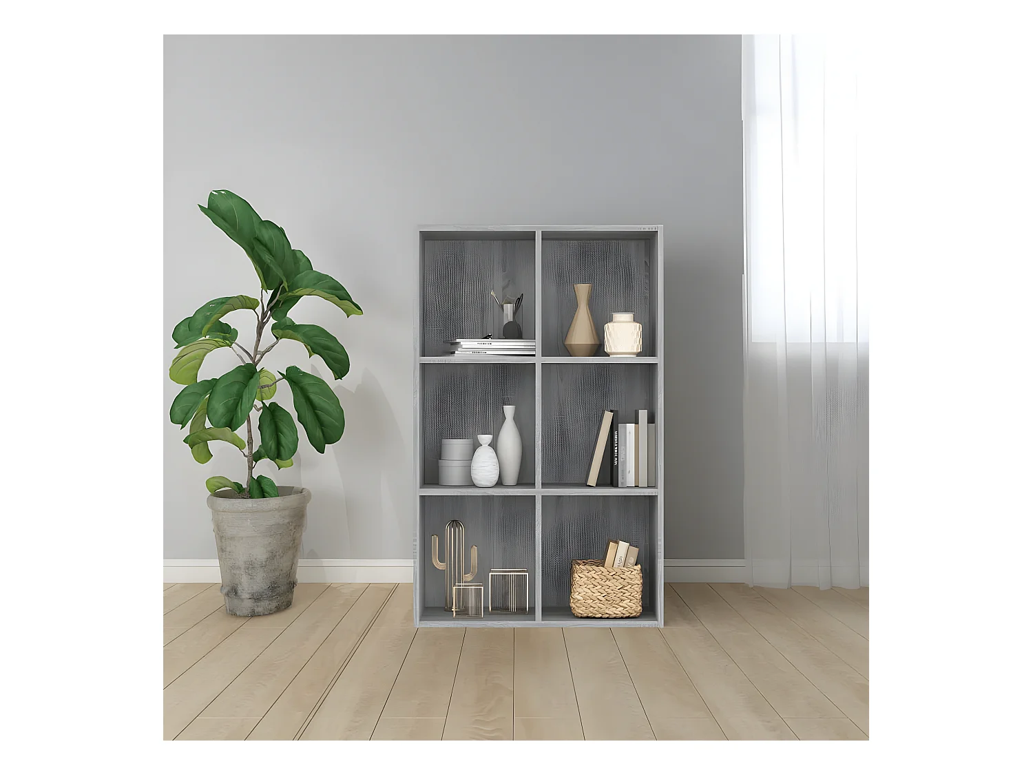 Bibliothèque/Buffet Sonoma gris 66x30x98 cm Bois d'ingénierie