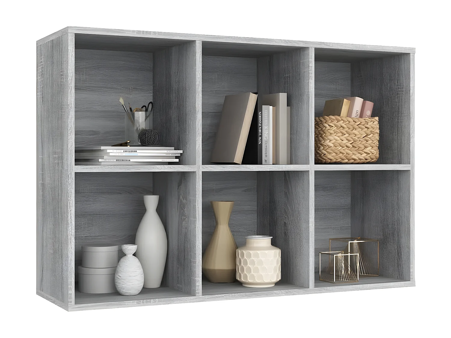 Bibliothèque/Buffet Sonoma gris 66x30x98 cm Bois d'ingénierie