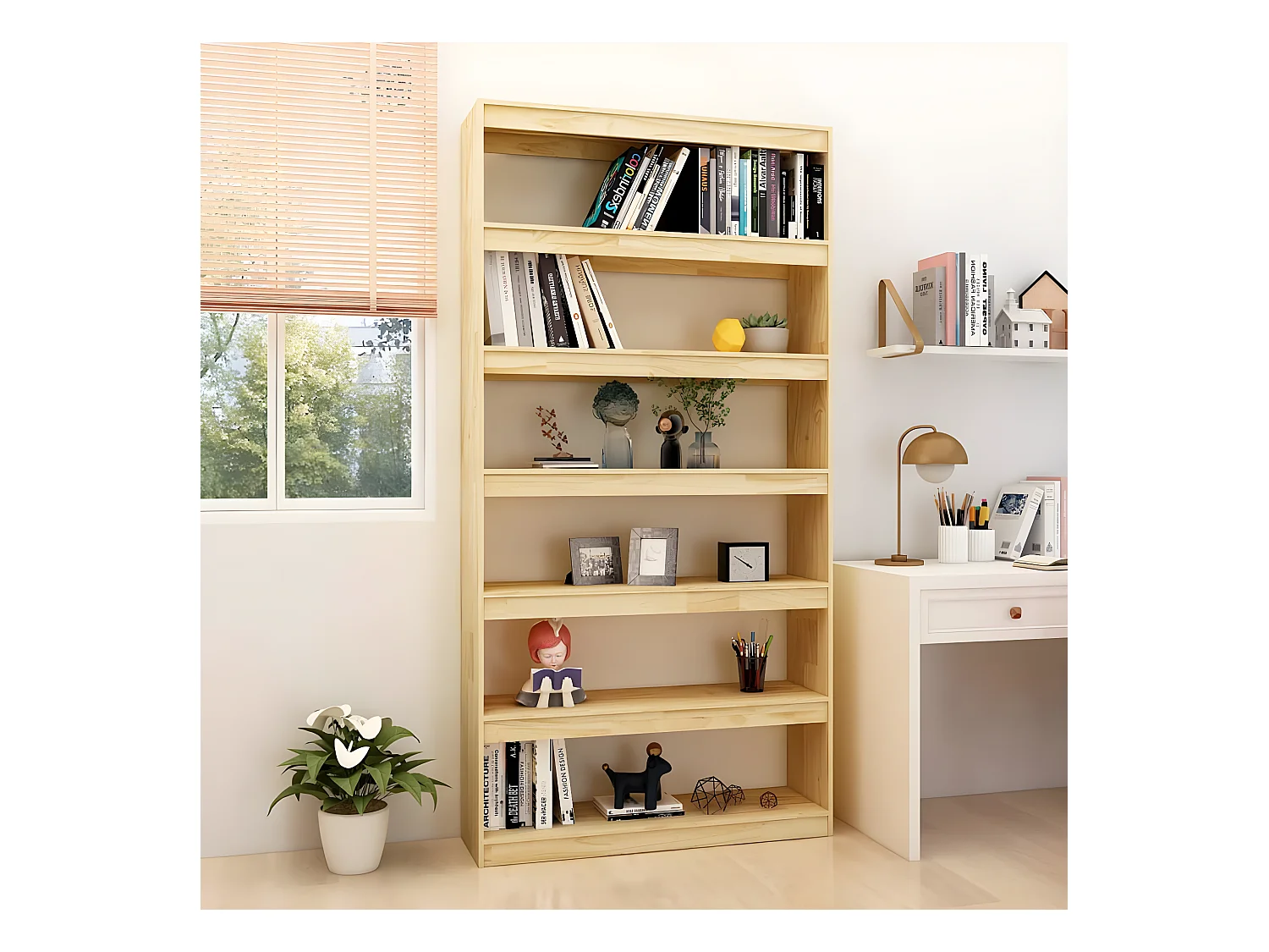 Bibliothèque/Séparateur de pièce 100x30x200 cm Pin massif