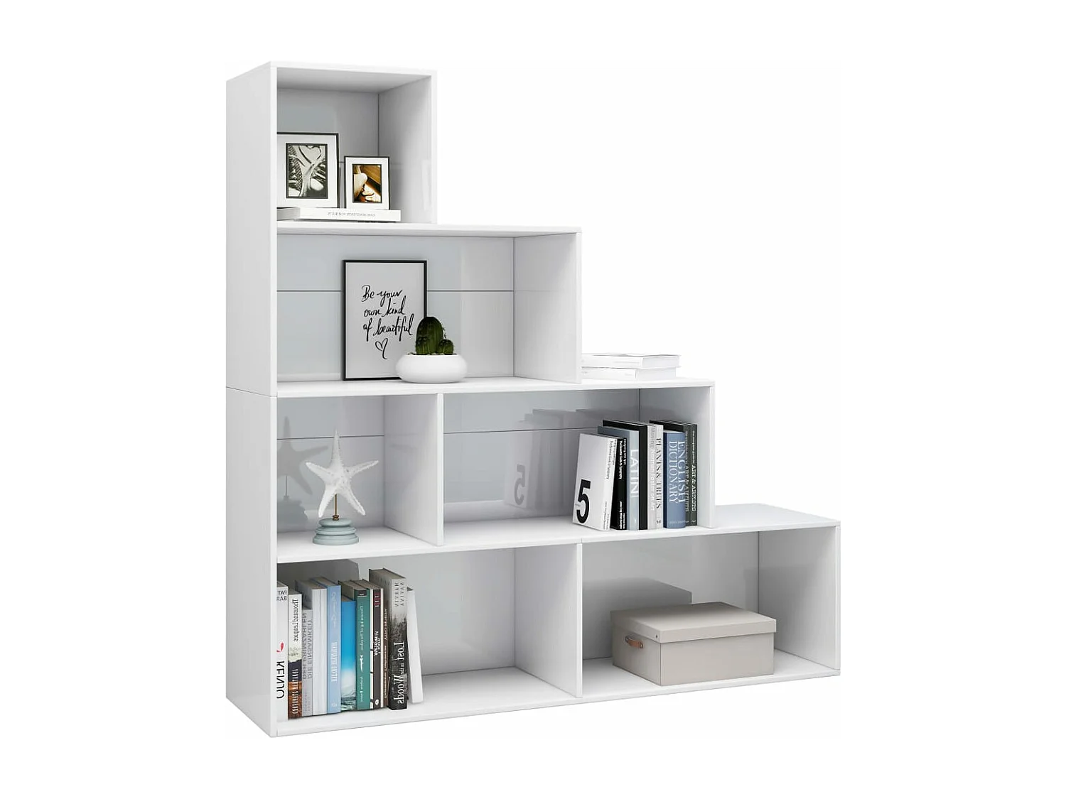 Bibliothèque/Séparateur de pièce Blanc brillant 155x24x160 cm