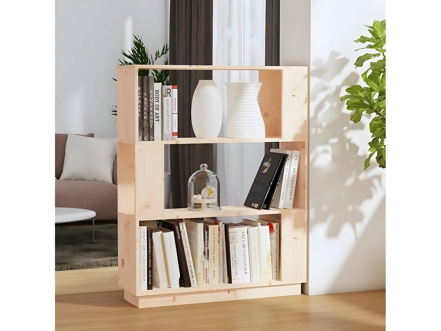 Boekenkast/kamerscherm 80x25x101 cm massief grenenhout