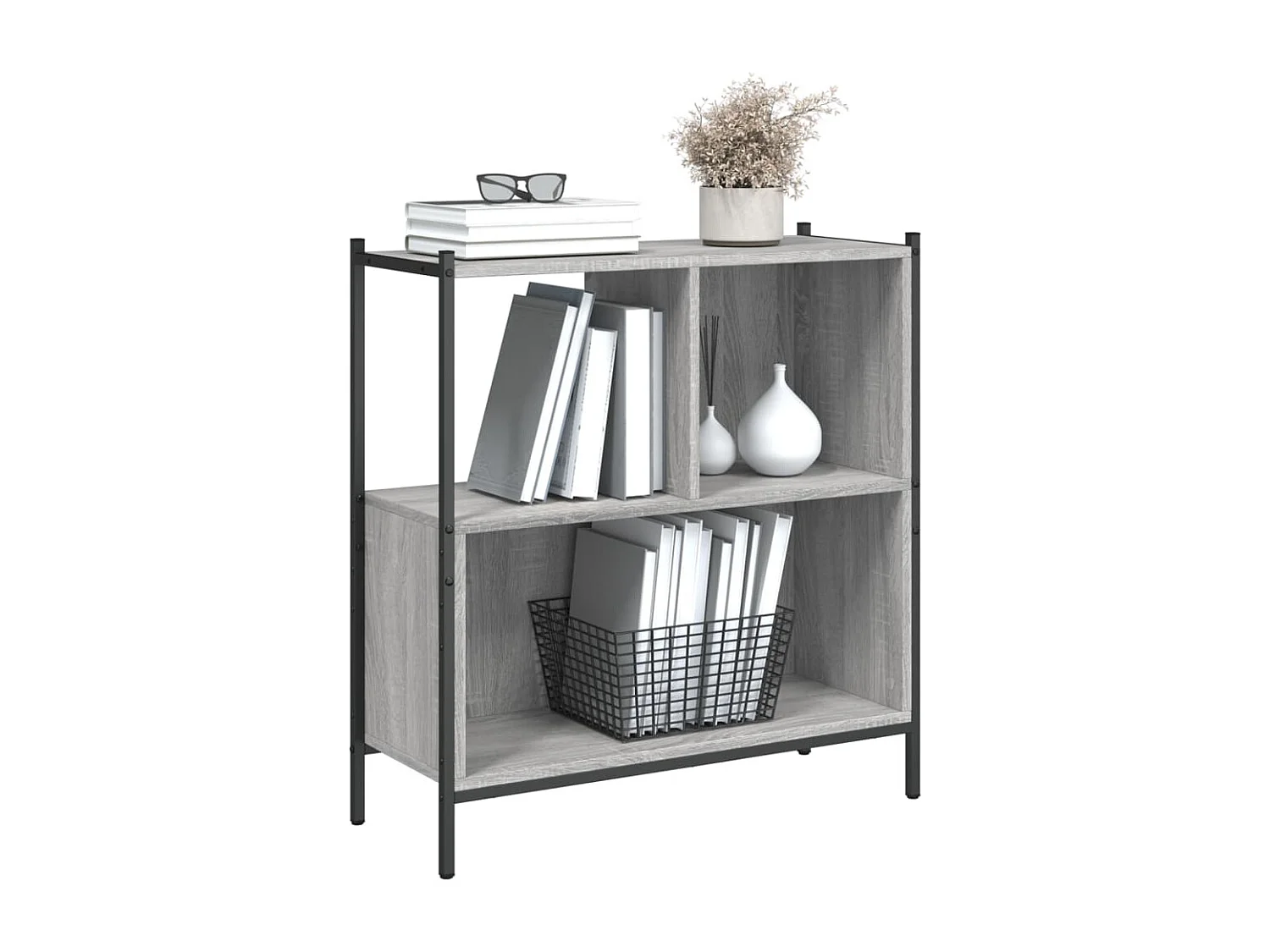 Estantería madera de ingeniería gris Sonoma 72x28x77,5 cm