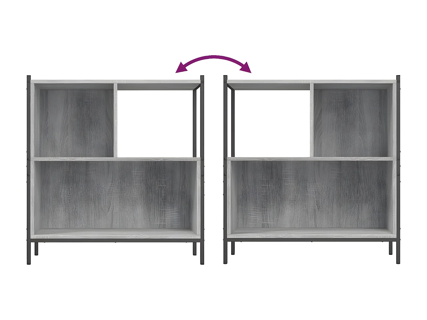 Estantería madera de ingeniería gris Sonoma 72x28x77,5 cm