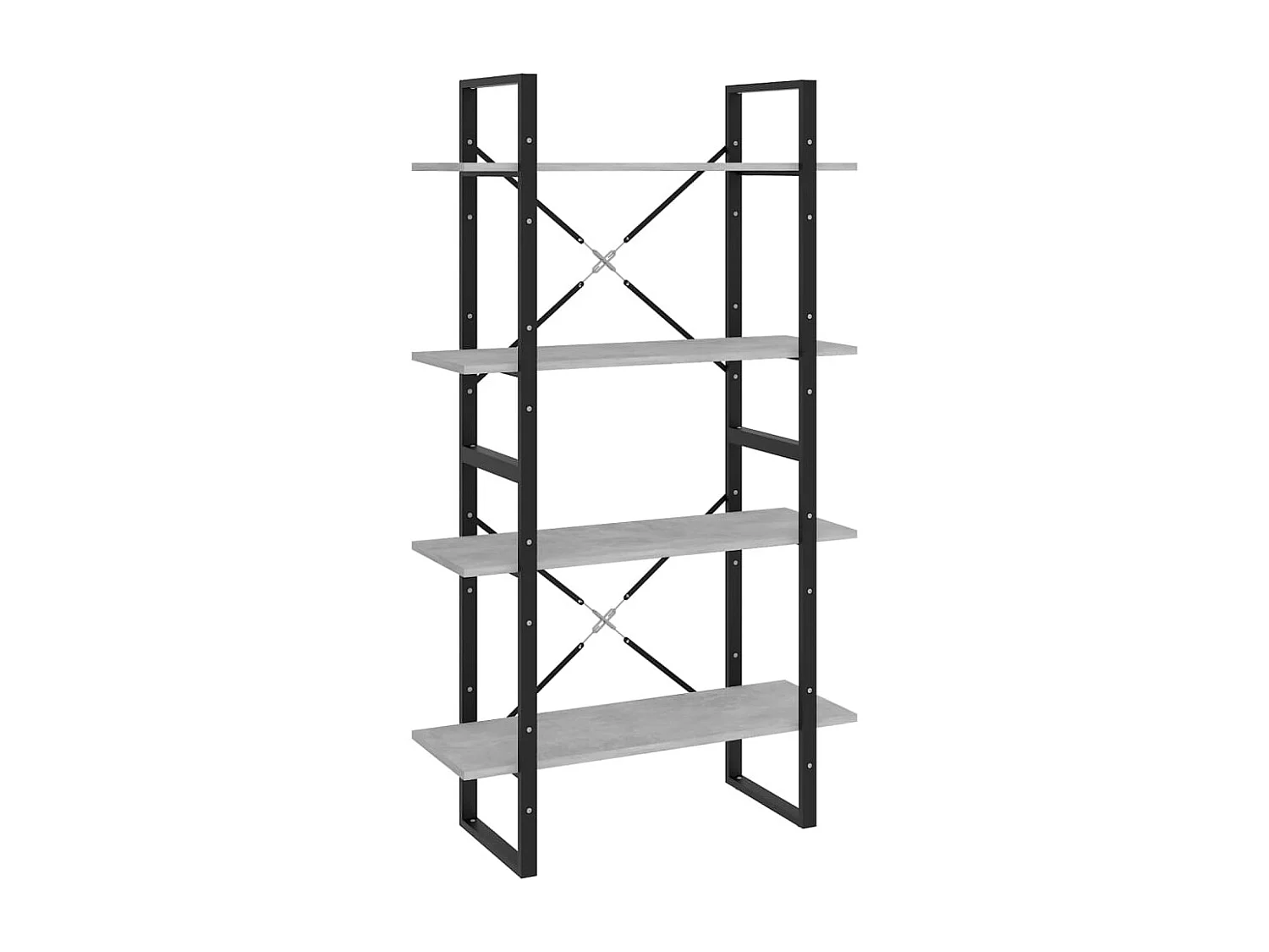 Estante 4 prateleiras 80x30x140 cm contrapl. cinzento-cimento