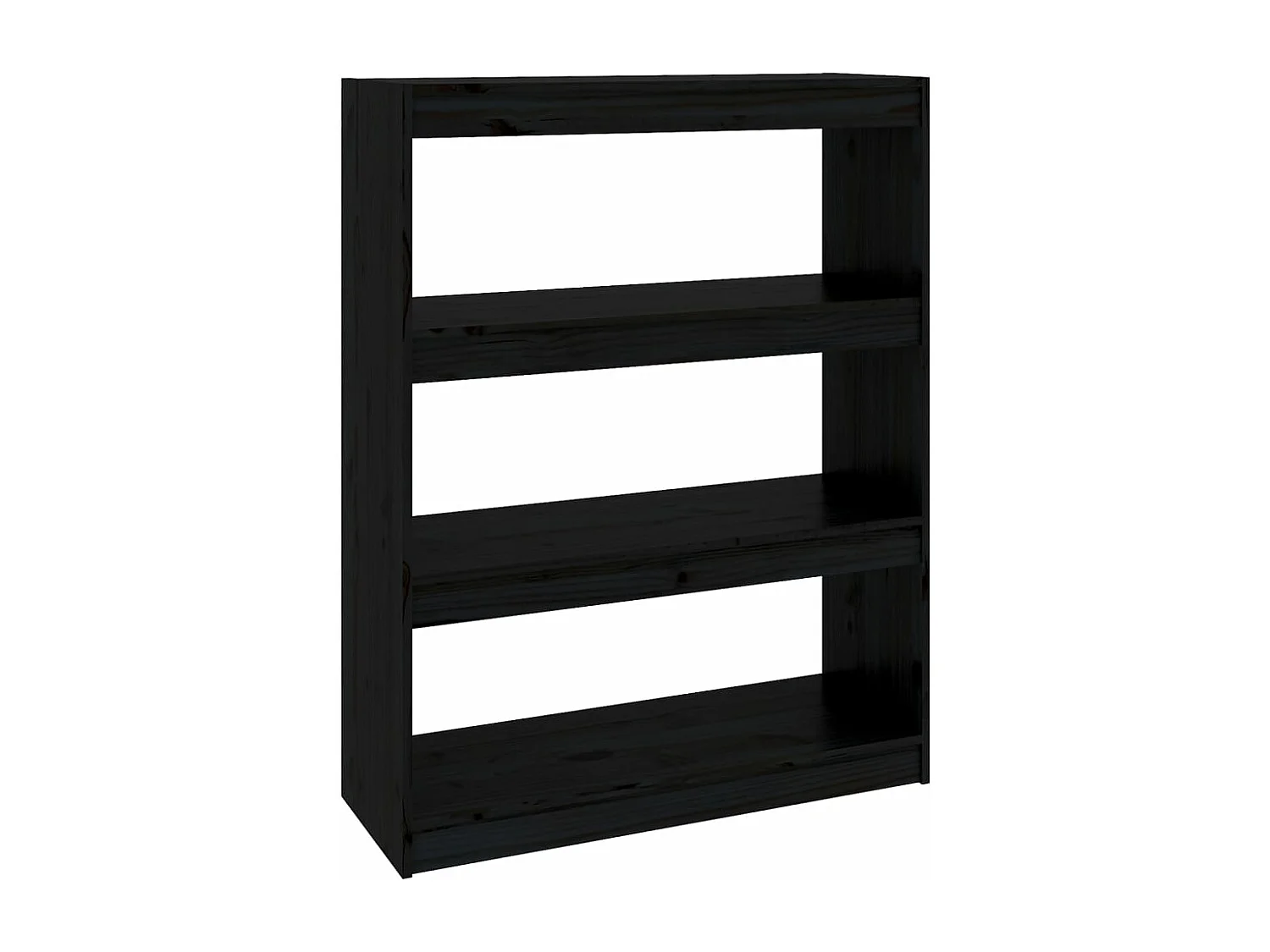 Bibliothèque/Séparateur de pièce Noir 80x30x103,5 cm Pin solide