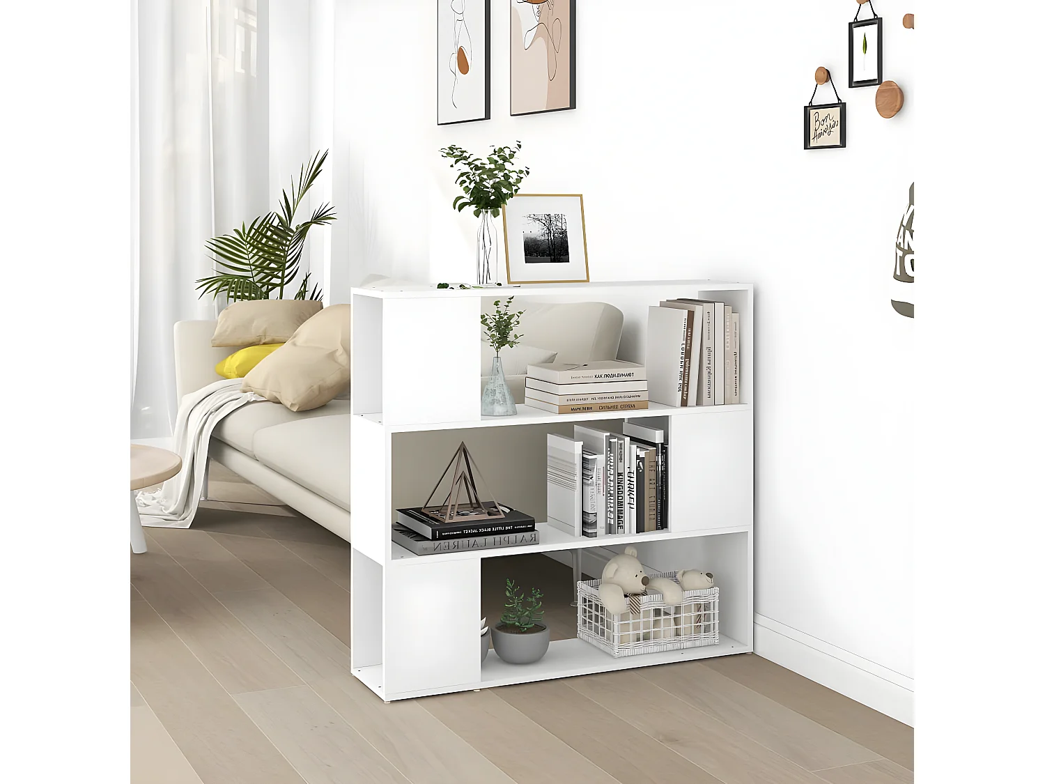 Bibliothèque/Séparateur de pièce Blanc 100x24x94 cm