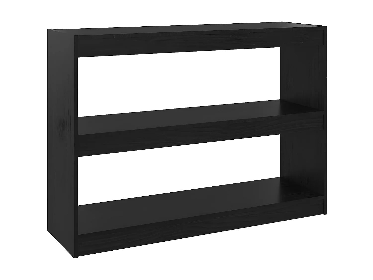 Bibliothèque/Séparateur de pièce Noir 100x30x71,5 cm Pin massif