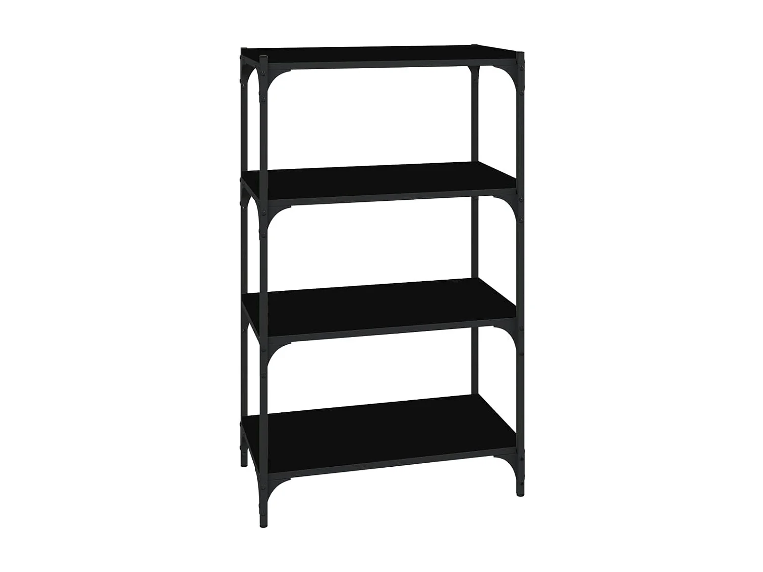 Boekenkast 60x33x70,5 cm bewerkt hout en staal zwart