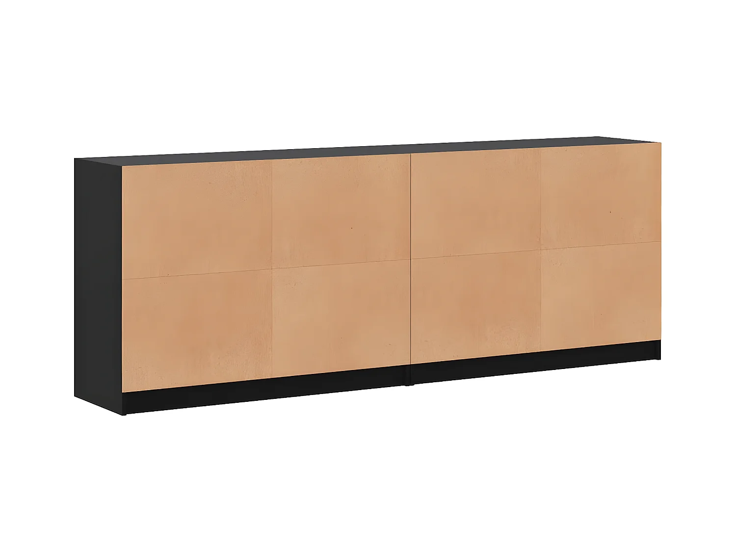 Bibliothèque avec portes noir 204x37x75 cm bois d'ingénierie