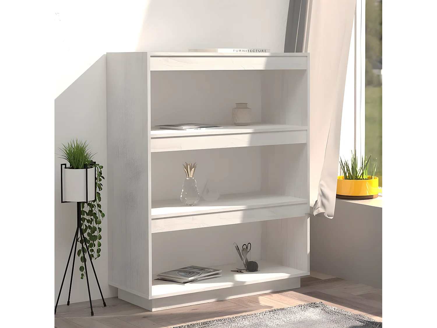 Bibliothèque/Séparateur de pièce Blanc 80x35x103 cm Bois de pin