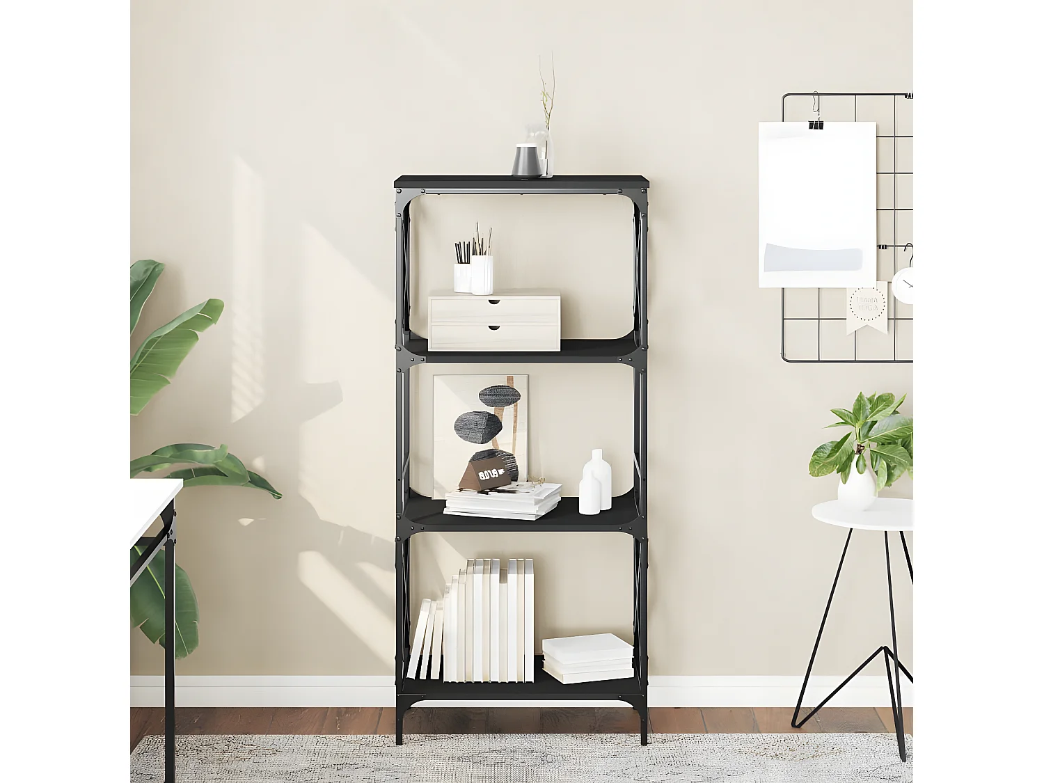 Estante c/ 4 prateleiras 59x35x132 cm derivados madeira preto