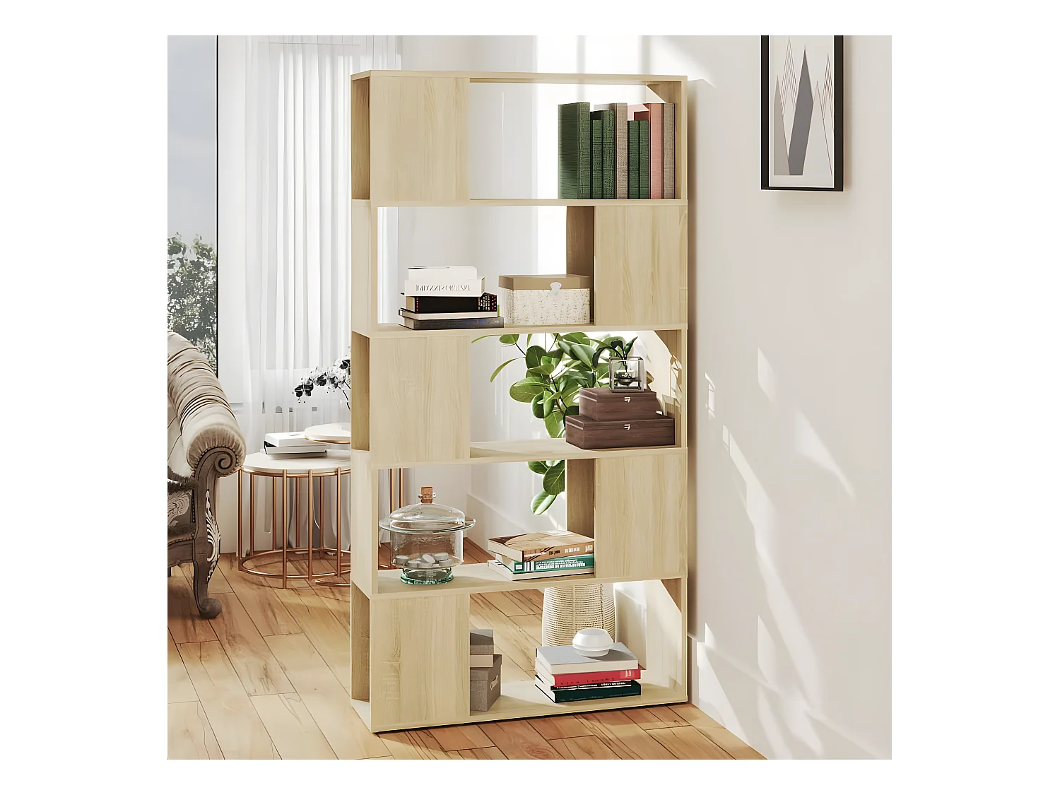 Bibliothèque de séparation Chêne sonoma 80x24x155 cm Aggloméré