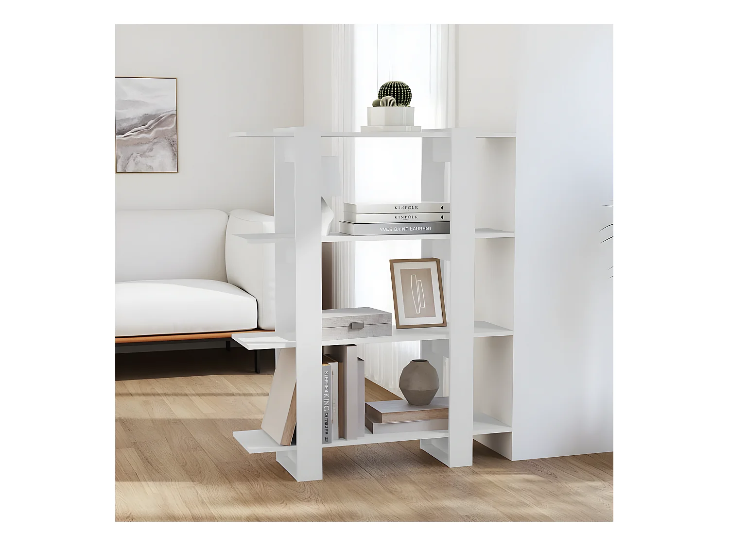 Bibliothèque/Séparateur de pièce Blanc 100x30x123,5 cm
