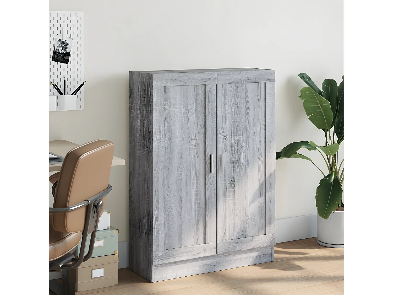 Bibliothèque sonoma gris 82,5x30,5x115 cm bois d'ingénierie