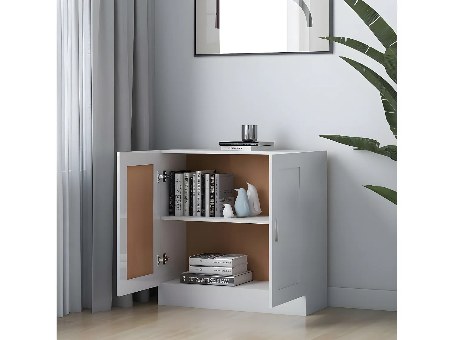 Bibliothèque Blanc brillant 82,5x30,5x80 cm Aggloméré