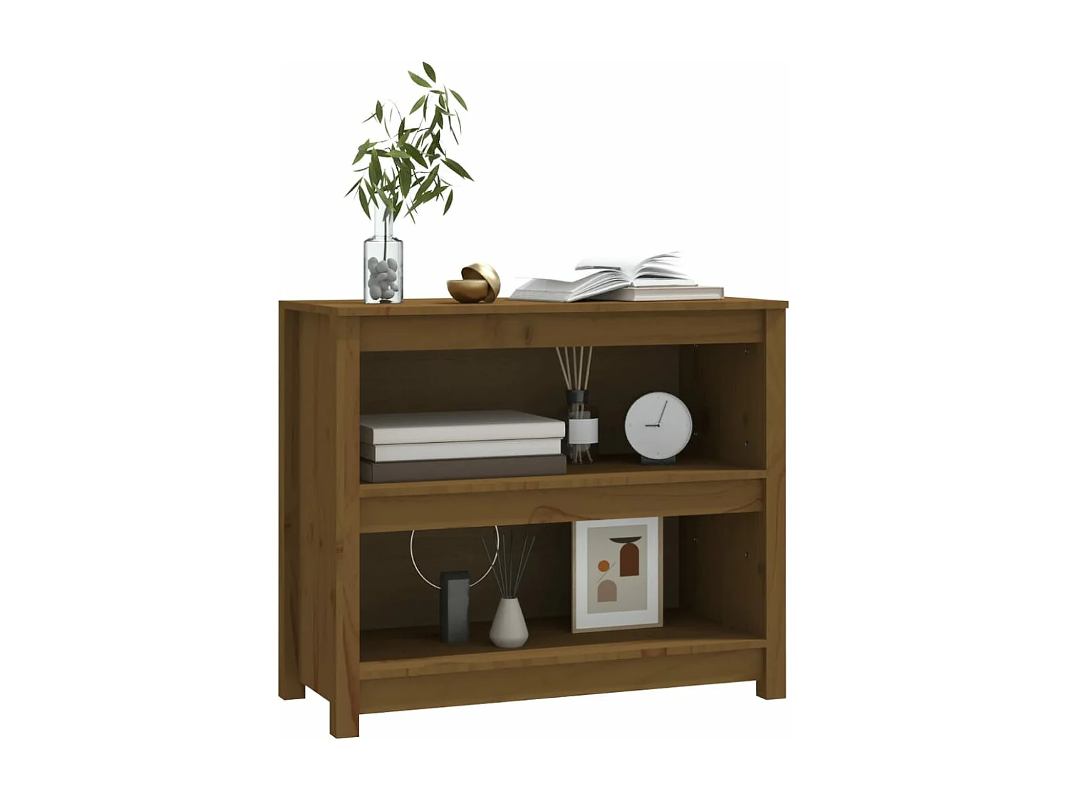 Bibliothèque Marron miel 80x35x68 cm Bois de pin massif